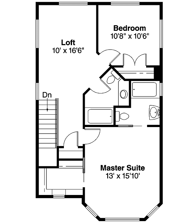 Plan 72112DA: Economical Narrow Lot - Floor Plan - 2nd Floor - Cottage, Craftsman