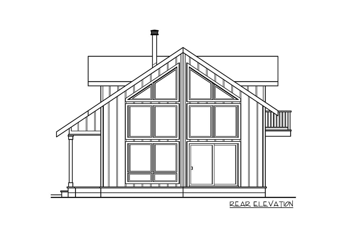 Plan 72117DA: Charming Modern 1 or 2-Bed Vacation Cottage House Plan Retreat - 1211 Sq Ft - Image #4 - Contemporary, Cottage, Mountain, Rustic, Vacation