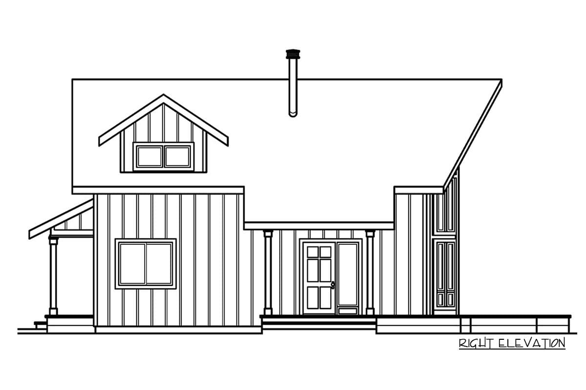 Plan 72117DA: Charming Modern 1 or 2-Bed Vacation Cottage House Plan Retreat - 1211 Sq Ft - Image #5 - Contemporary, Cottage, Mountain, Rustic, Vacation