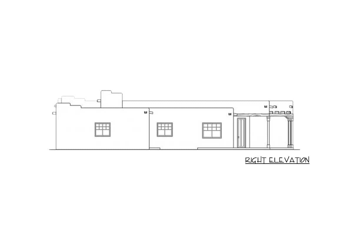 Plan 72191DA: 3-Bed Adobe-Style House Plan with Flex Room and Outdoor Patio - 1760 Sq Ft - Image #4 - Adobe , Southwest
