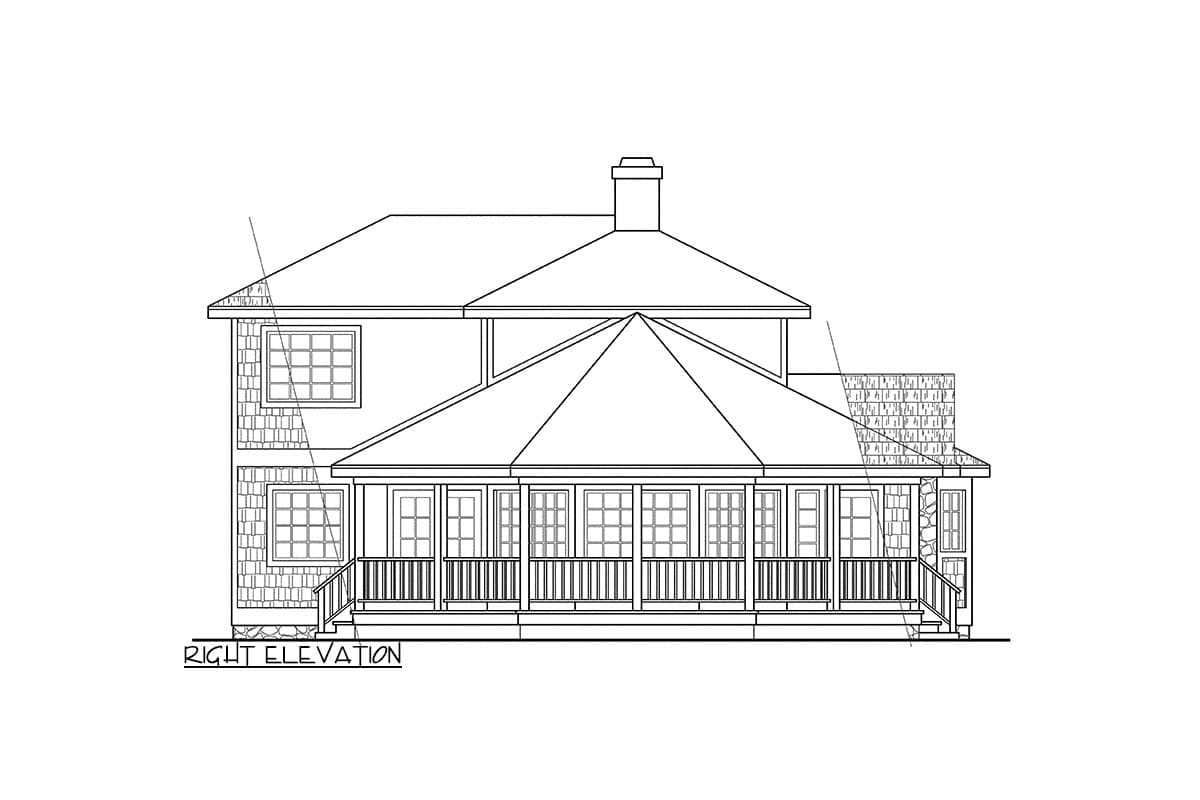 Plan 72210DA: Rustic Northwest Style Vacation House Plan with Wraparound Porch and Loft - Image #4 - Northwest, Rustic, Vacation