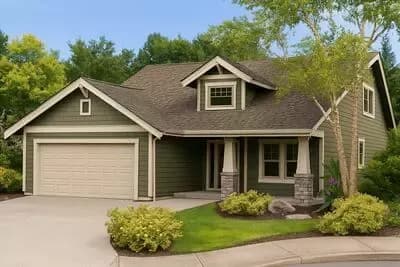 Craftsman House Plan with Main Floor Master and Two-Story Living