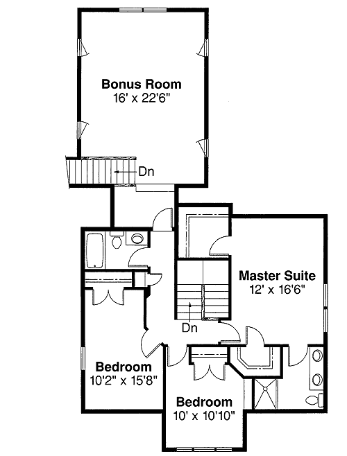 Plan 72266DA: Symmetrical Design with Full Front Porch - Floor Plan - 2nd Floor - Craftsman