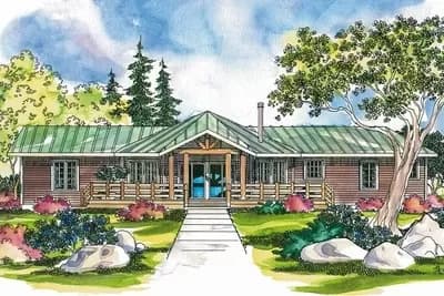 Vacation Home Plan with Panoramic Rear View