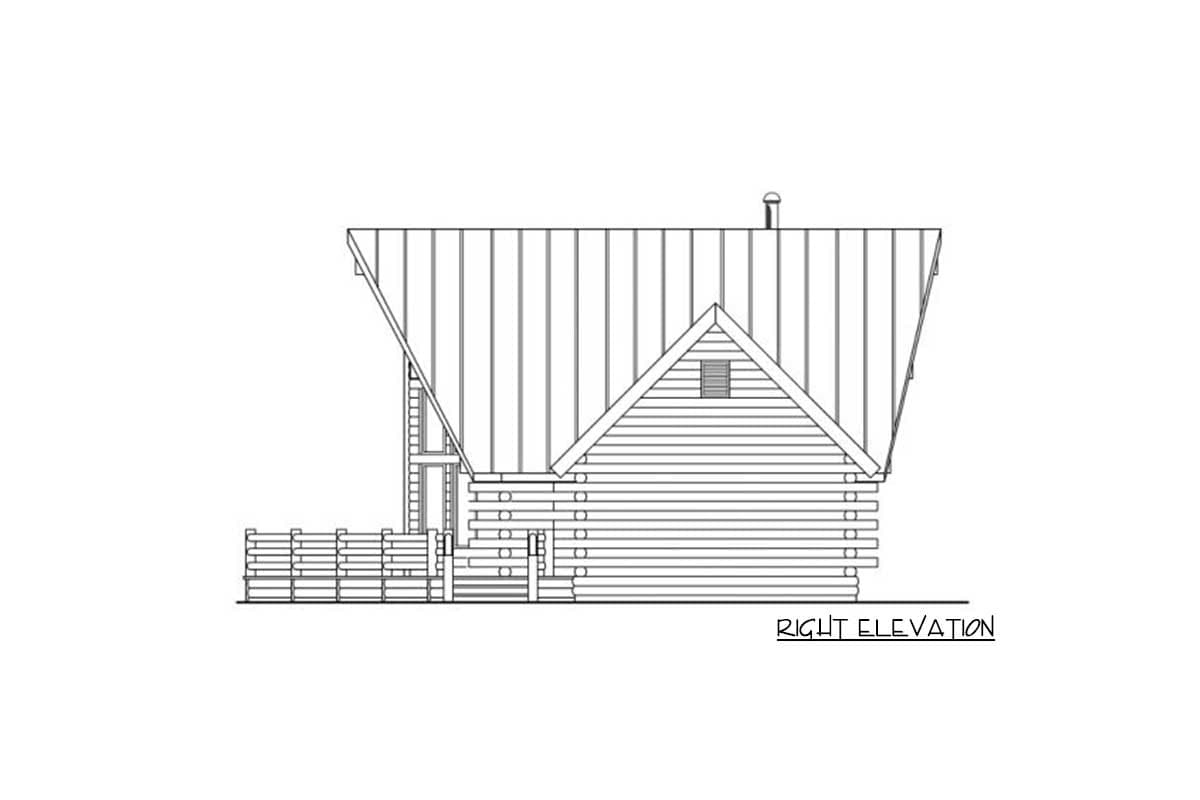 Plan 72321DA: Rustic Log Cabin House Plan with 2 Bedrooms and Wraparound Deck - Image #5 - Log Cabin, Mountain, Rustic, Vacation