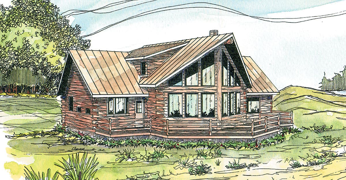 Plan 72325DA: Rustic Mountain Retreat - Image #11 - Log Cabin, Mountain, Vacation