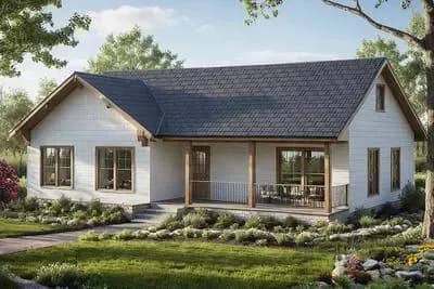 Inviting Country Ranch House Plan with Open Concept and Split Bedrooms
