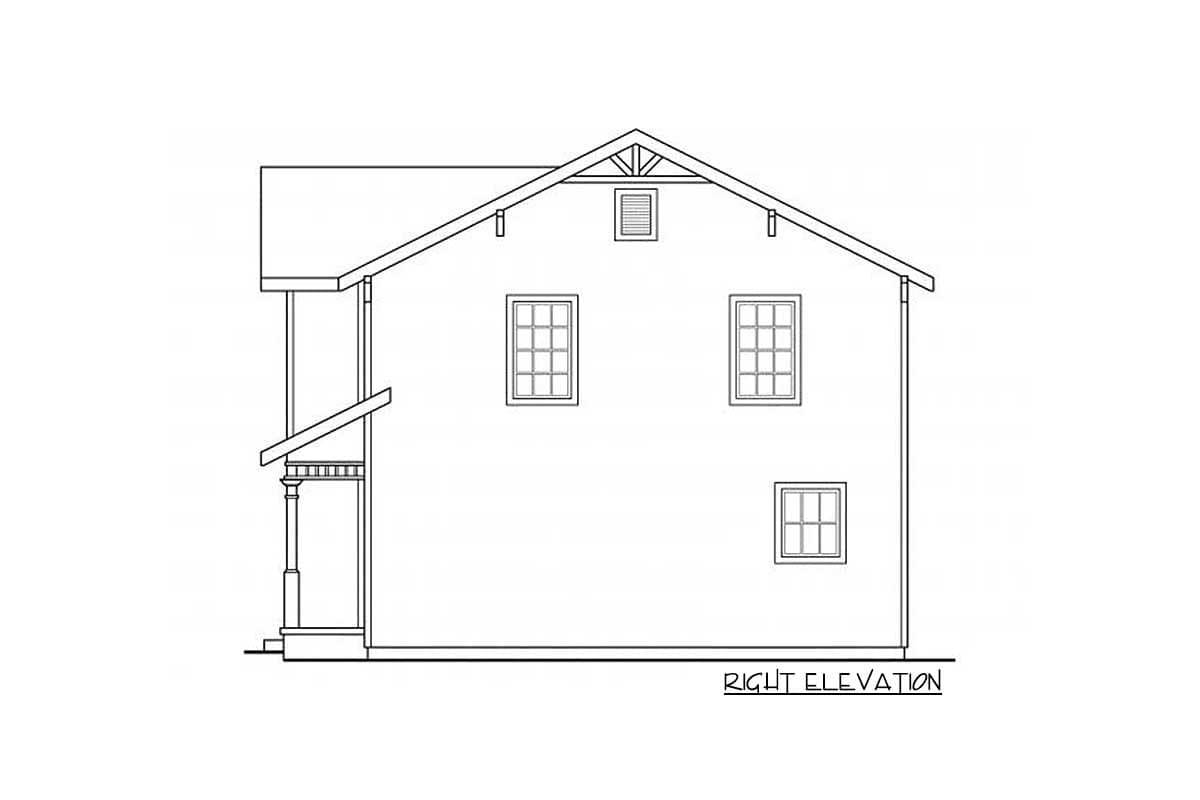Plan 72372DA: Compact Narrow Two-Story House Plan with Clustered Bedroom Layot - 1331 Sq Ft - Image #5 - Country, Traditional