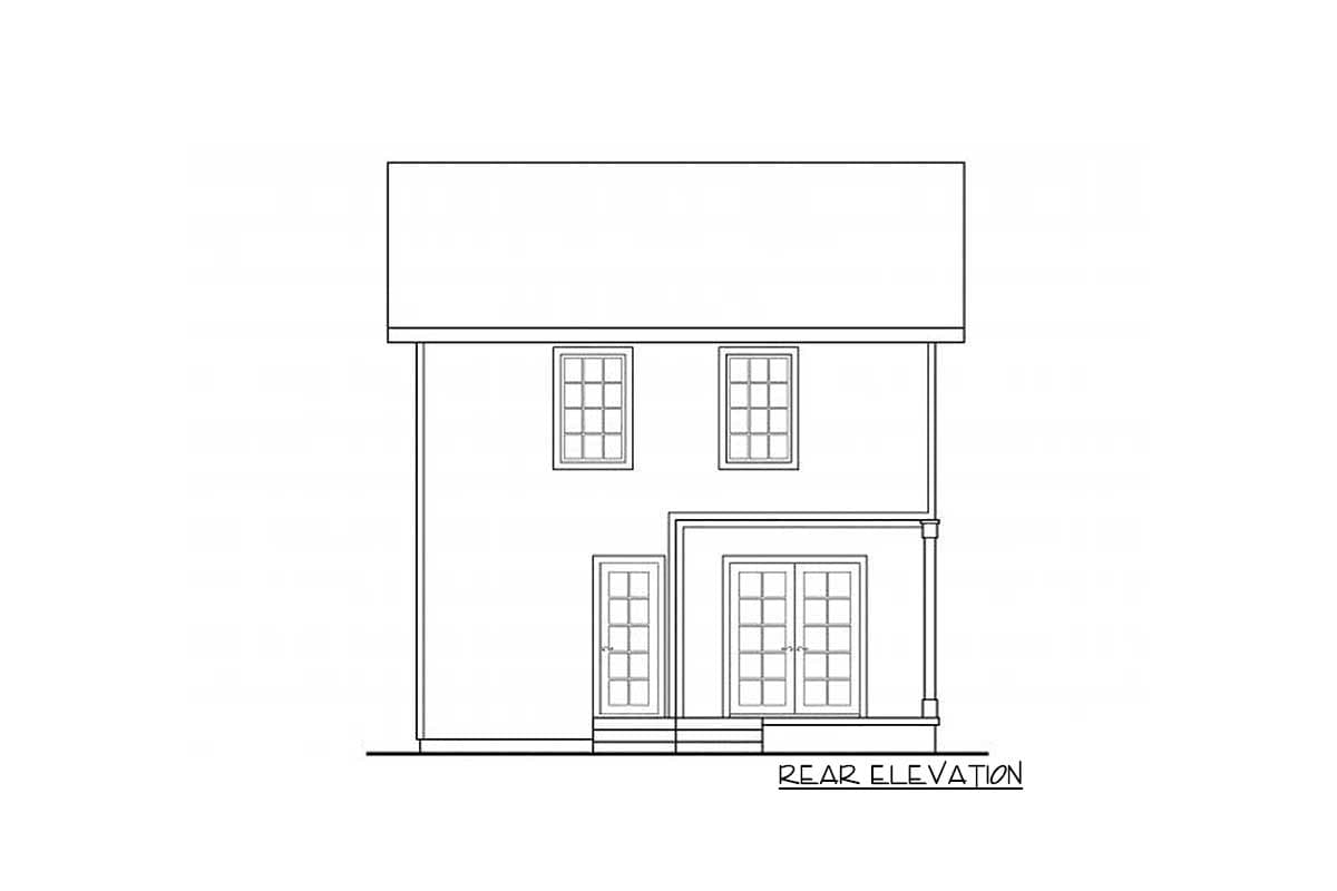 Plan 72372DA: Compact Narrow Two-Story House Plan with Clustered Bedroom Layot - 1331 Sq Ft - Image #4 - Country, Traditional