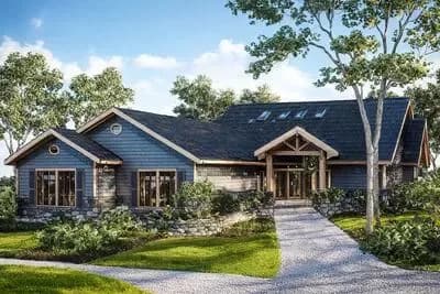 Striking Single-Story House Plan with Indoor Pool