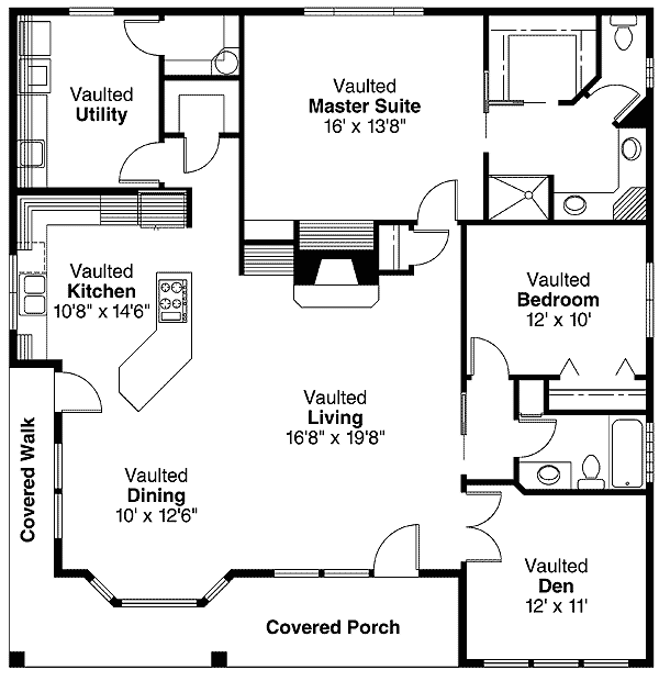Plan 72426DA: A House for All Ages - Floor Plan - Main Level - Northwest