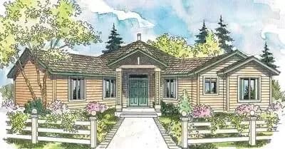 Hexagonal House Plan with Vaulted Great Room