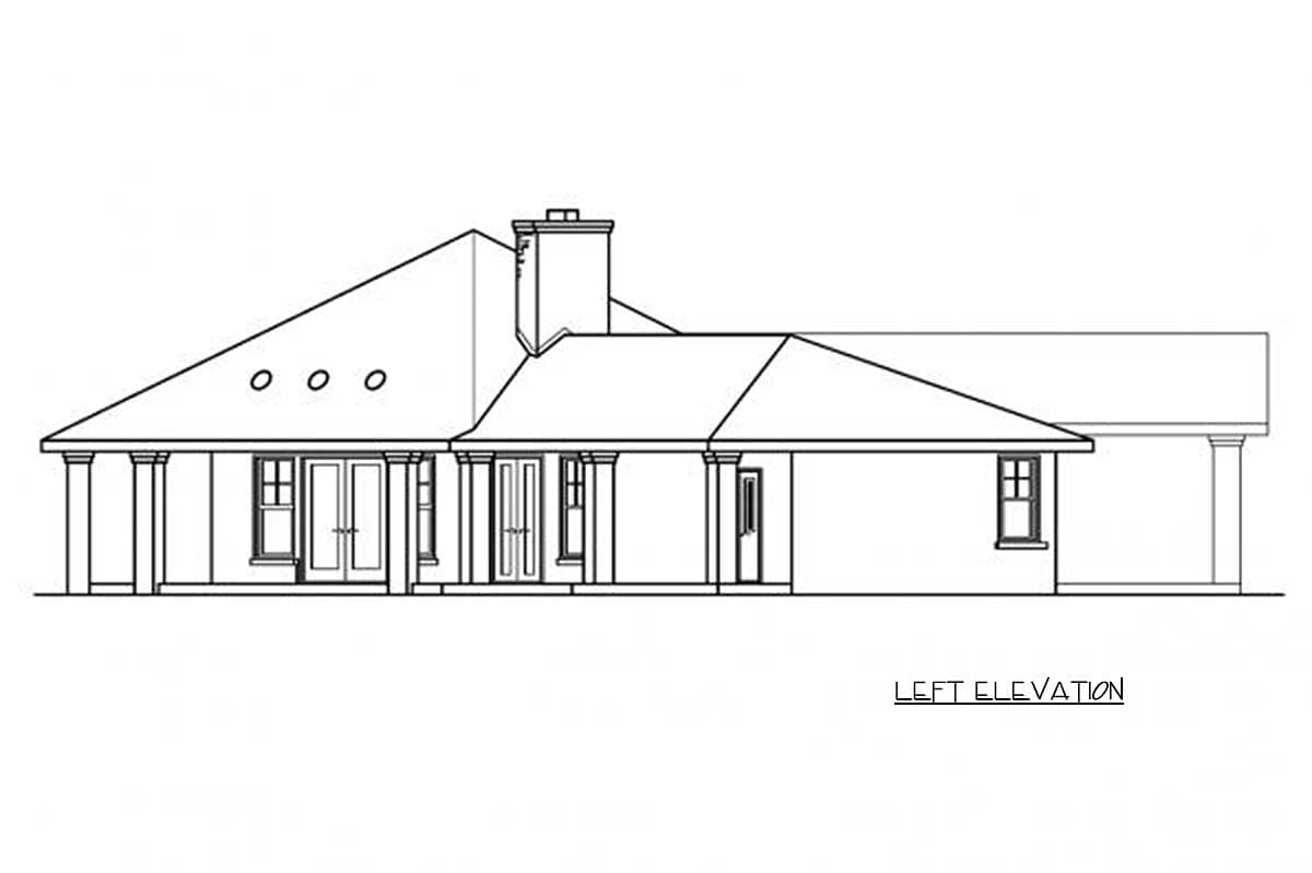 Plan 72495DA: House Plan with Octagonal Core and Grand Stone Porte Cochere Entrance - Image #4 - Contemporary, Mountain, Northwest