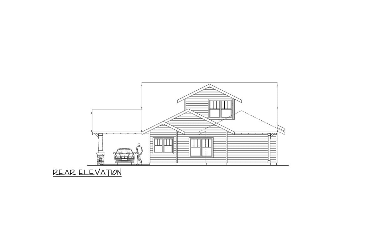 Plan 72549DA: Bungalow House Plan with Three Bedrooms and Porte Cochere - Image #3 - Bungalow, Craftsman, Northwest