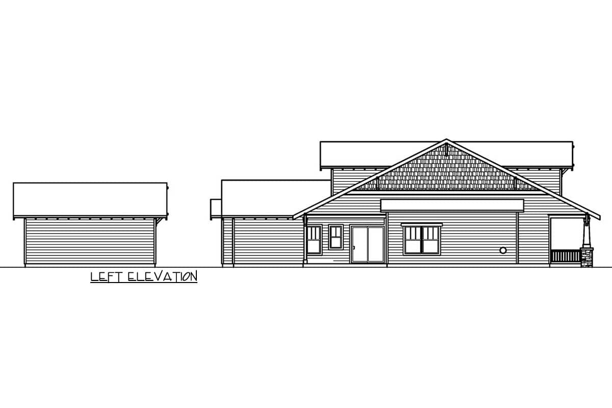 Plan 72549DA: Bungalow House Plan with Three Bedrooms and Porte Cochere - Image #2 - Bungalow, Craftsman, Northwest