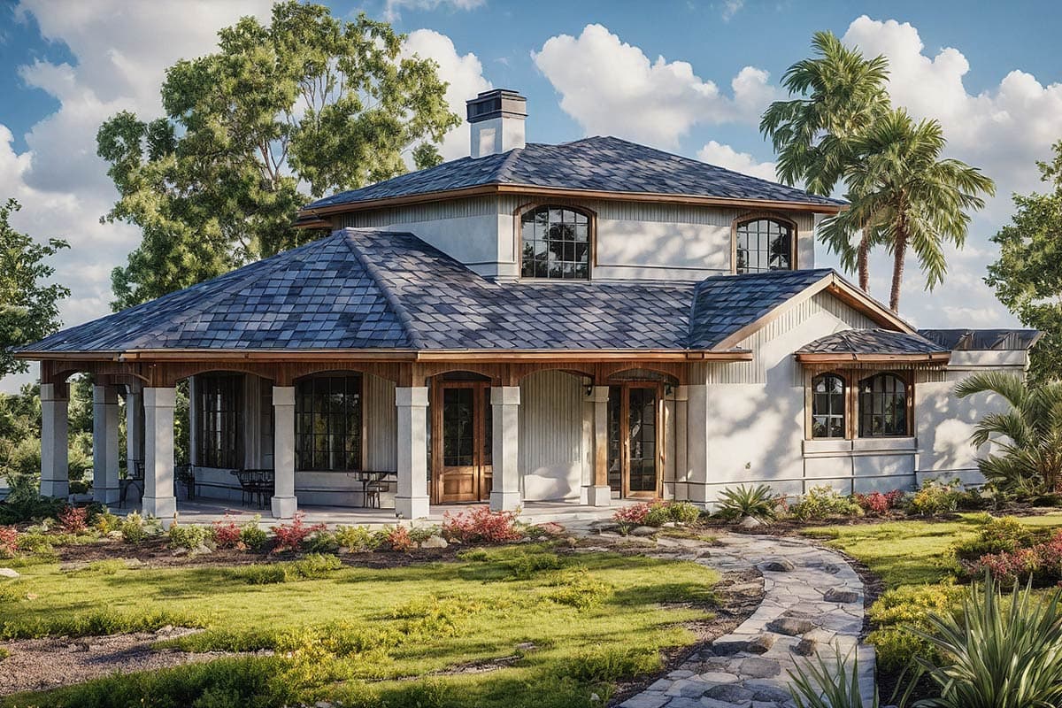 Plan 72575DA: Mediterranean House Plan with Loft and Wraparound Porch