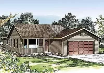 Narrow Lot Ranch Home Plan
