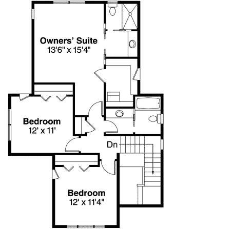 Plan 72659DA: Blend of Charm and Function - Floor Plan - 2nd Floor - Cottage, Craftsman
