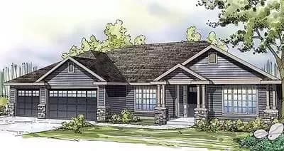 3 Bed Northwest Ranch Home Plan