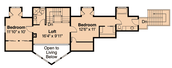 Plan 72691DA: Roomy A-Frame Cabin - Floor Plan - 2nd Floor - Contemporary, Mountain, Vacation