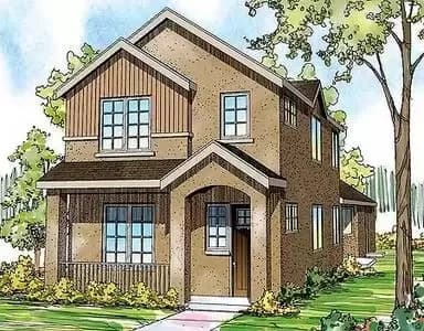 Narrow Lot Home Plan with Options