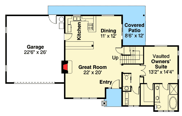 Plan 72712DA: 3 Bedroom Craftsman Clad in Shingles - Floor Plan - Main Level - Craftsman, Northwest, Shingle