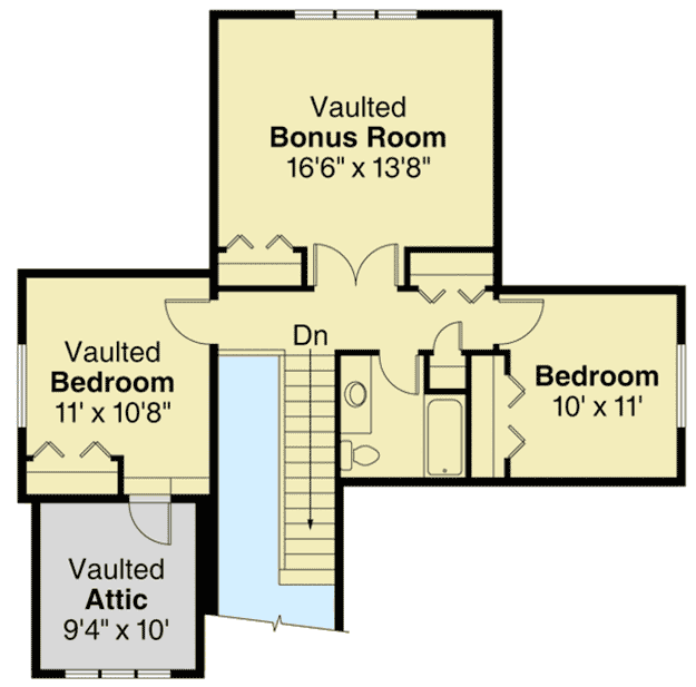 Plan 72718DA: Cottage With Pocket Doored Den - Floor Plan - 2nd Floor - Bungalow, Cottage, Craftsman, Northwest