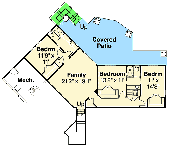 Plan 72720DA: Craftsman Ranch Home with Finished Lower Level - Floor Plan - Lower Level - Craftsman, Mountain, Northwest, Ranch