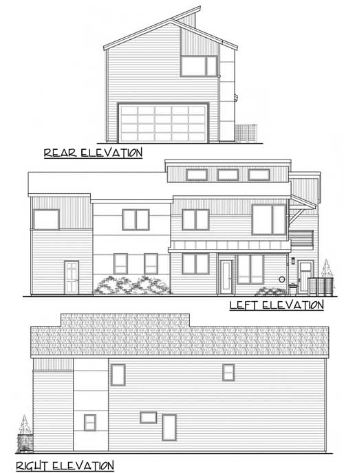 Plan 72732DA: Townhouse Plan With Rear Garage - Image #4 - Contemporary, Northwest
