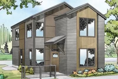 Airy Contemporary Townhouse Plan