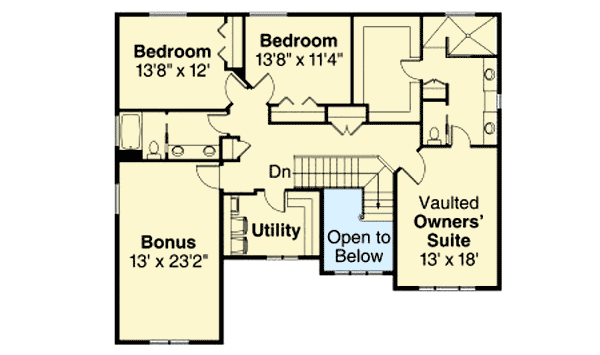 Plan 72740DA: 3 Beds And Bonus Up - Floor Plan - 2nd Floor - Craftsman, Northwest