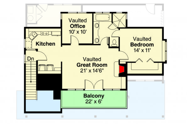Plan 72744DA: Craftsman Garage Apartment - Floor Plan - 2nd Floor - Carriage, Craftsman, Vacation