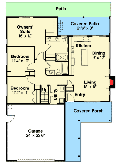 Plan 72748DA: Three Bed Ranch House Plan - Floor Plan - Main Level - Craftsman, Northwest, Ranch