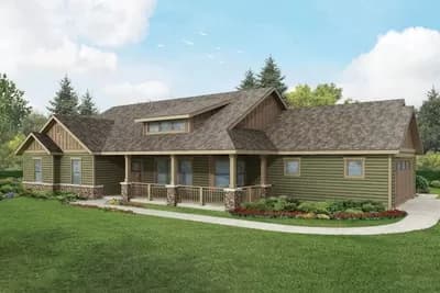 3 Bed Room Home Plan with Vaulted Great Room