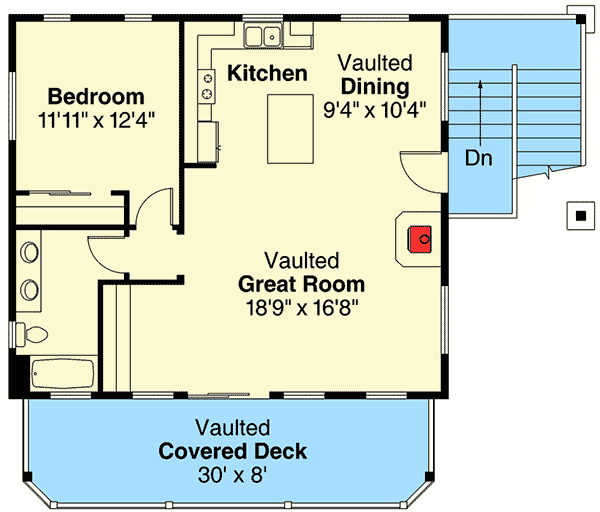 Plan 72768DA: Garage With Apartment And Vaulted Spaces - Floor Plan - 2nd Floor - Carriage, Mountain, Rustic, Vacation