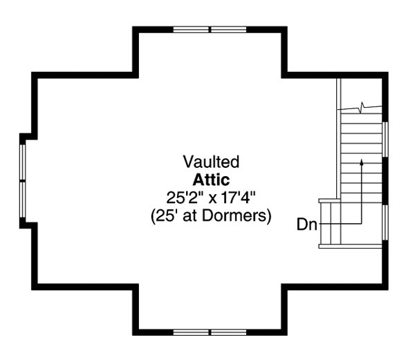 Plan 72776DA: Craftsman 2 Car Garage Plan With Storage - Floor Plan - 2nd Floor - Carriage