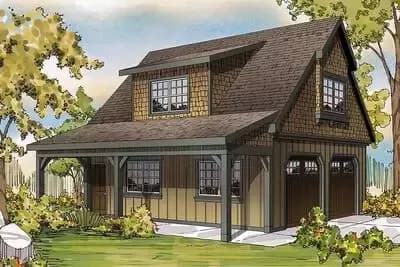 Craftsman 2 Car Garage Plan With Storage