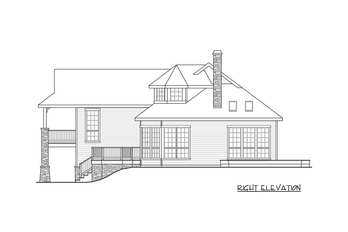 Plan 72788DA: Sloping Lot Split Level House Plan - Image #4 - Mountain, Vacation
