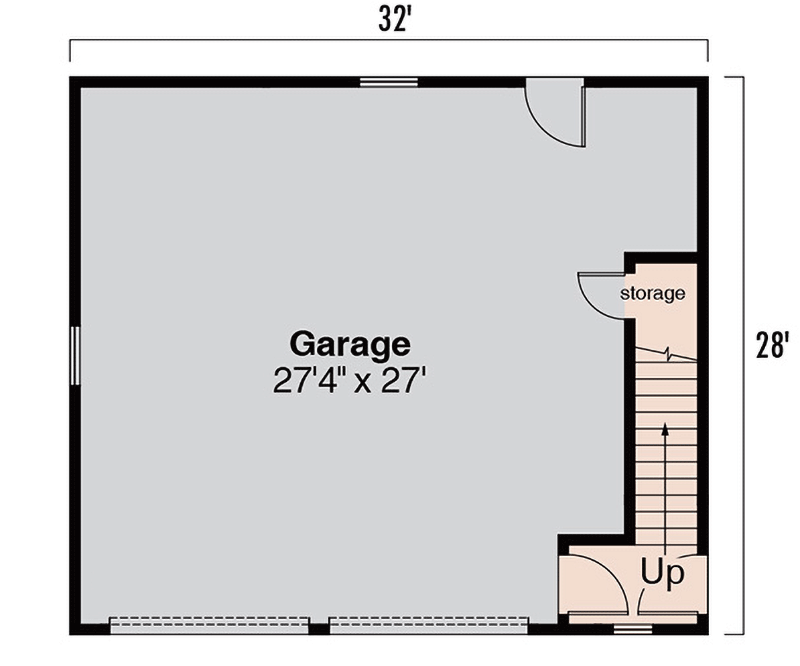 Plan 72794DA: Craftsman Carriage House with Shed Dormer - Floor Plan - Main Level - Craftsman