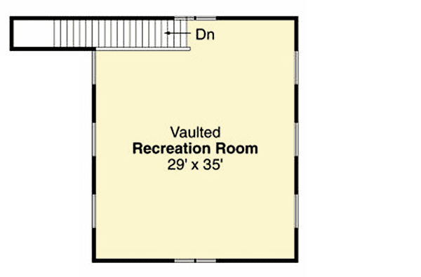 Plan 72795DA: Barn Style Garage with Rec Room - Floor Plan - 2nd Floor