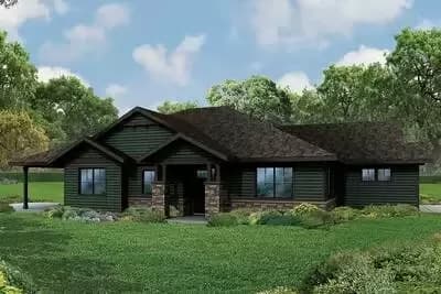 3 Bed House Plan with Den and Office
