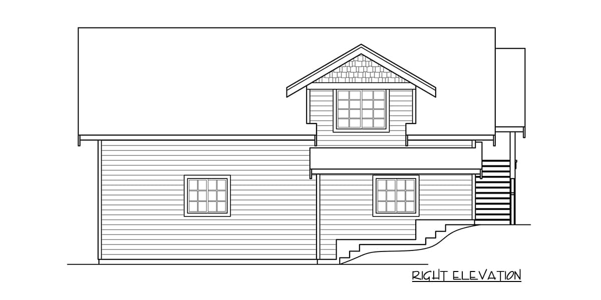 Plan 72804DA: 4 Bed Bungalow House Plan with Angled Garage - 2840 Sq Ft - Image #4 - Cottage, Country, Craftsman