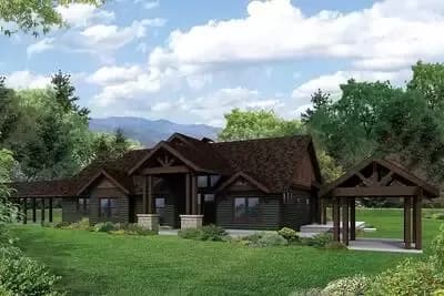 2 Bed House Plan with Vaulted Gazebo