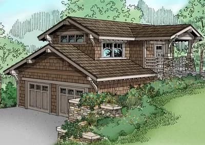2 Car Craftsman Carriage House Plan
