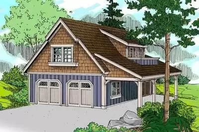 Craftsman Garage with Living Area and Shop