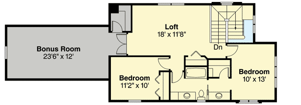 Plan 72828DA: 3 Bed Contemporary Townhouse Plan - Floor Plan - 2nd Floor - Contemporary, Florida-Style