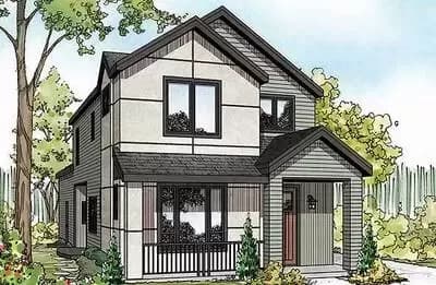 3 Bed Contemporary Townhouse Plan