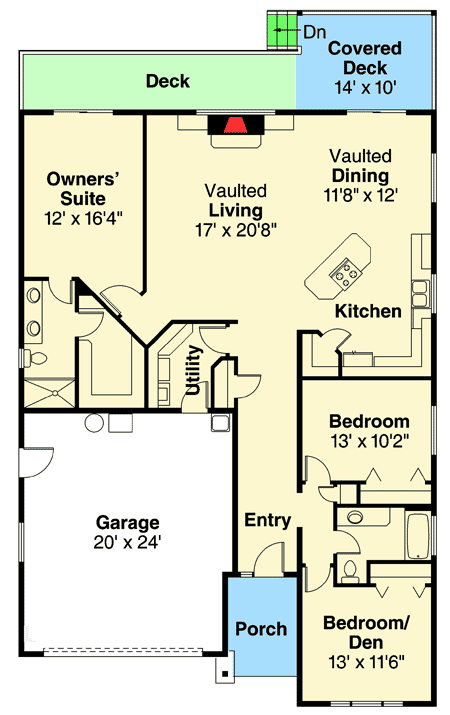 Plan 72829DA: 3 Gabled Country Craftsman House Plan - Floor Plan - Main Level - Country, Craftsman, Northwest