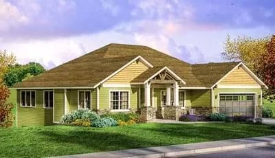 One Story Craftsman with Lower Level Boat Storage