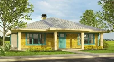 Flexible Bedroom Shingle Style Cottage House Plan